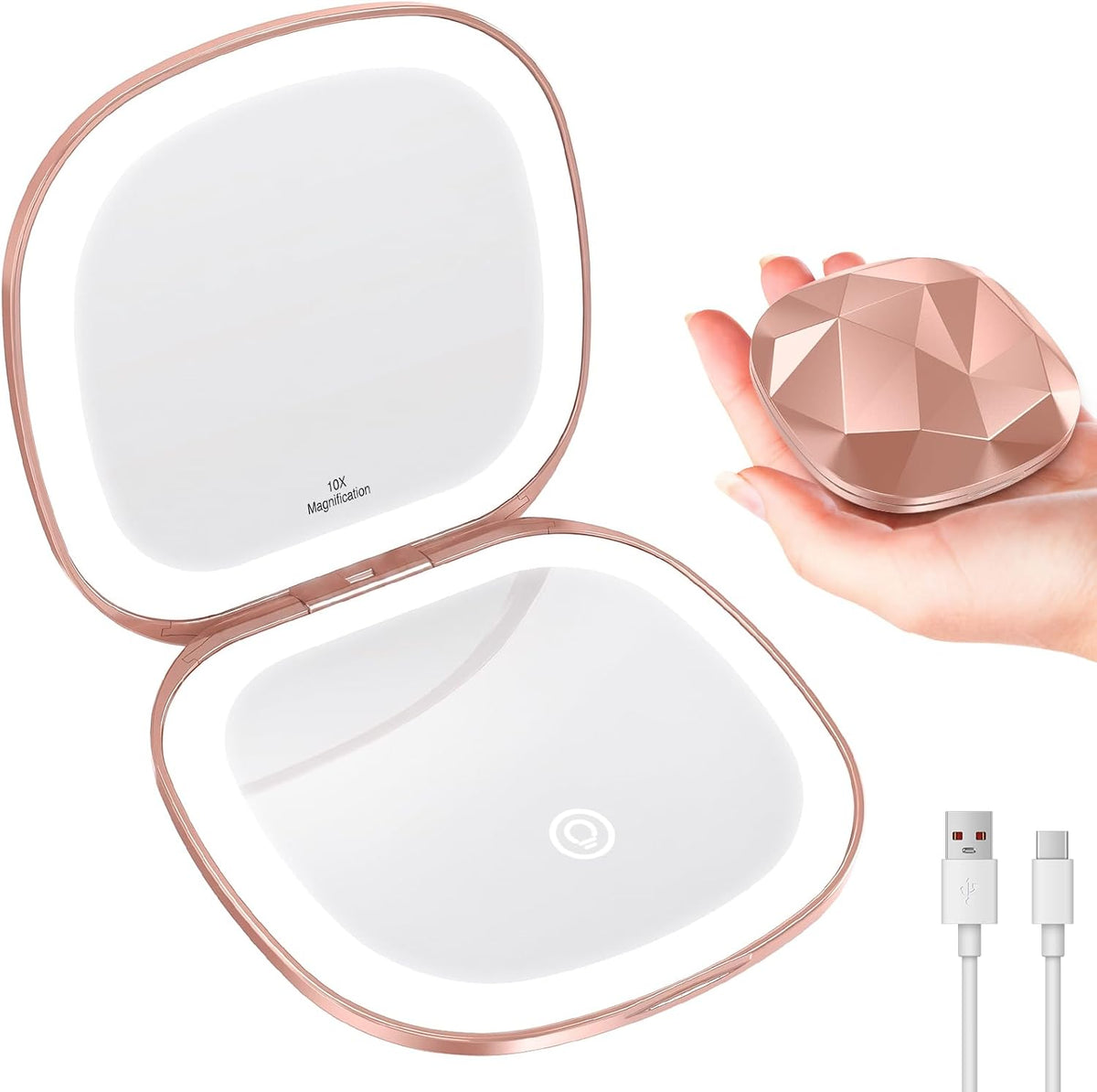 LED Compact Makeup Mirror