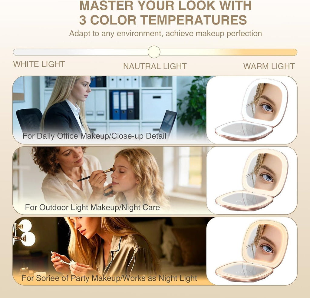 LED Compact Makeup Mirror