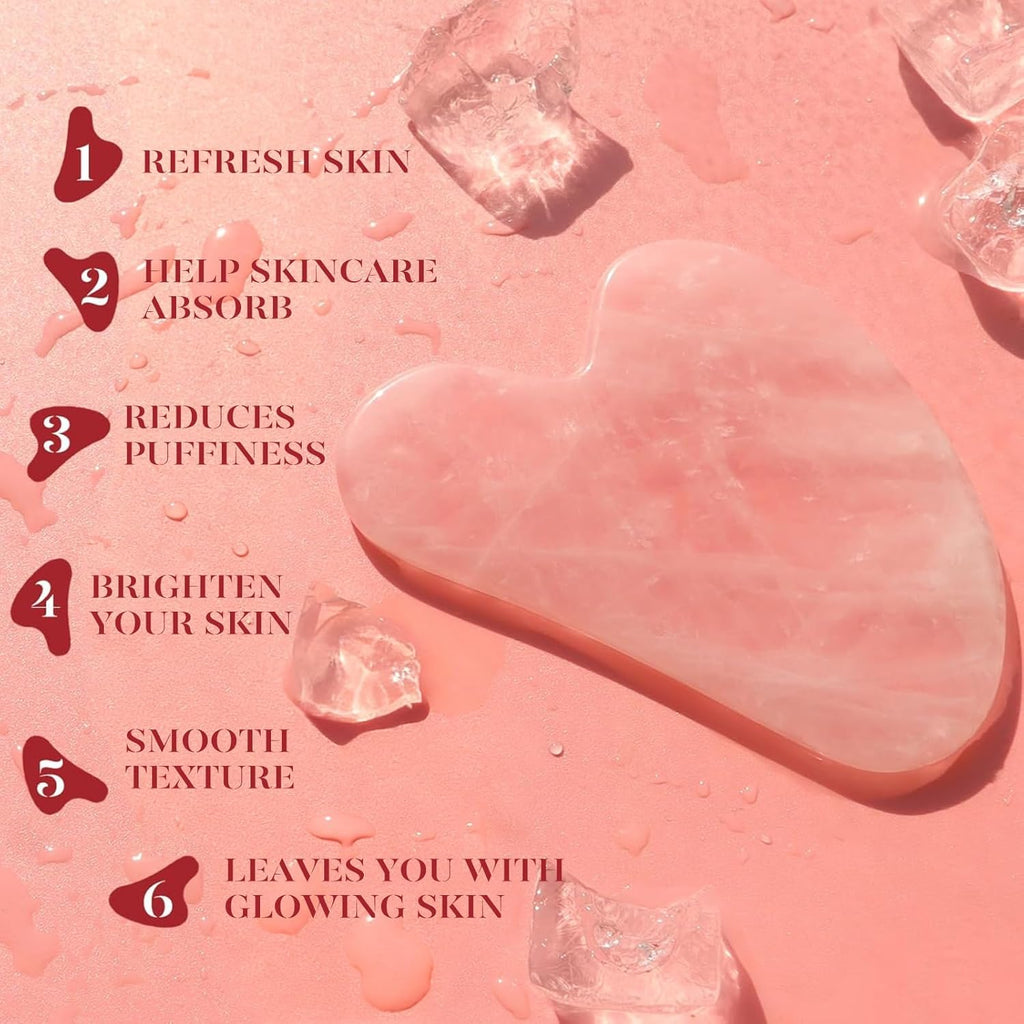 Rose Quartz Facial Roller & Gua Sha Set