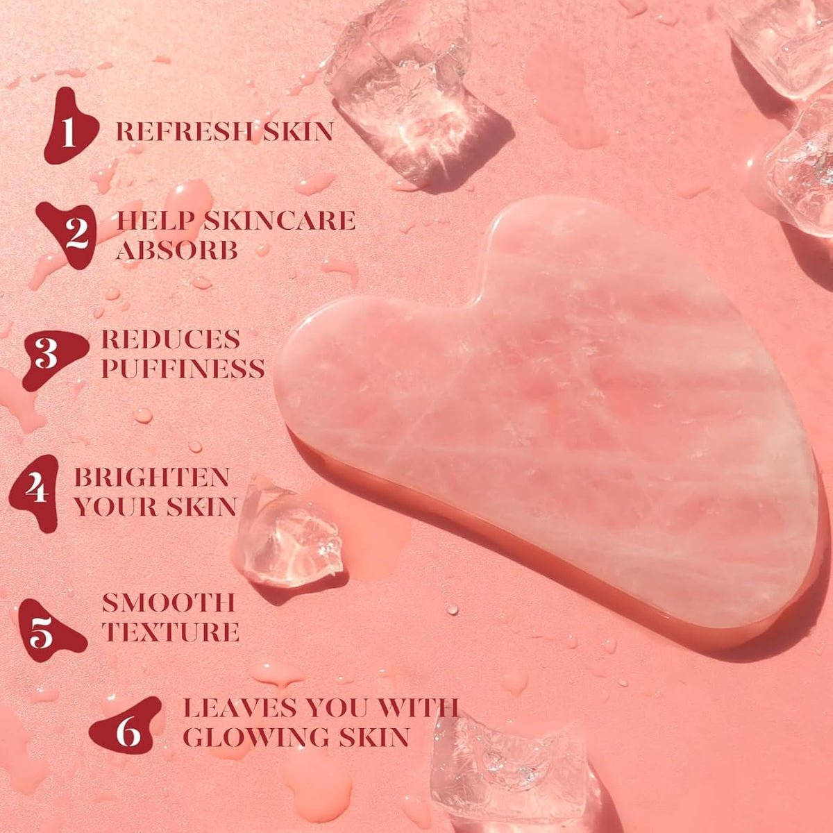 Rose Quartz Facial Roller & Gua Sha Set